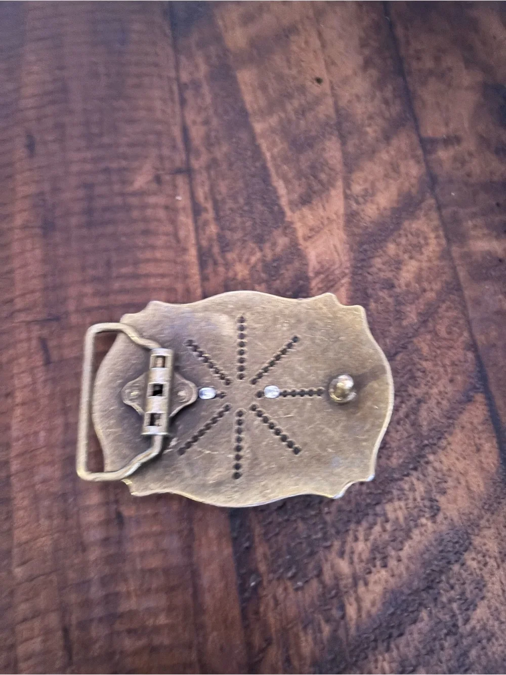 Western Longhorn Floral Metal Belt Buckle - Gold Tone